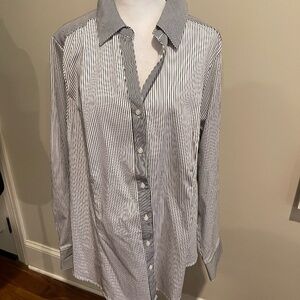 Professional & pretty Lane Bryant plus size pinstripe blouse. Never worn